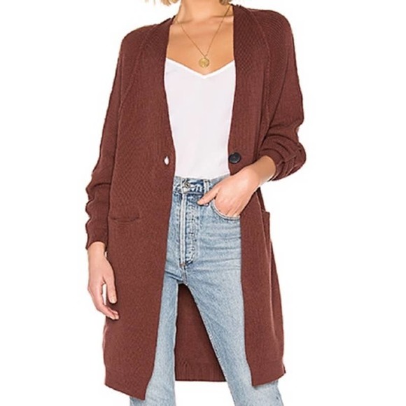 Free People Sweaters - Free People Oversize Brown Long Sleeve Irreplaceable Cardigan Sweater Size XS
